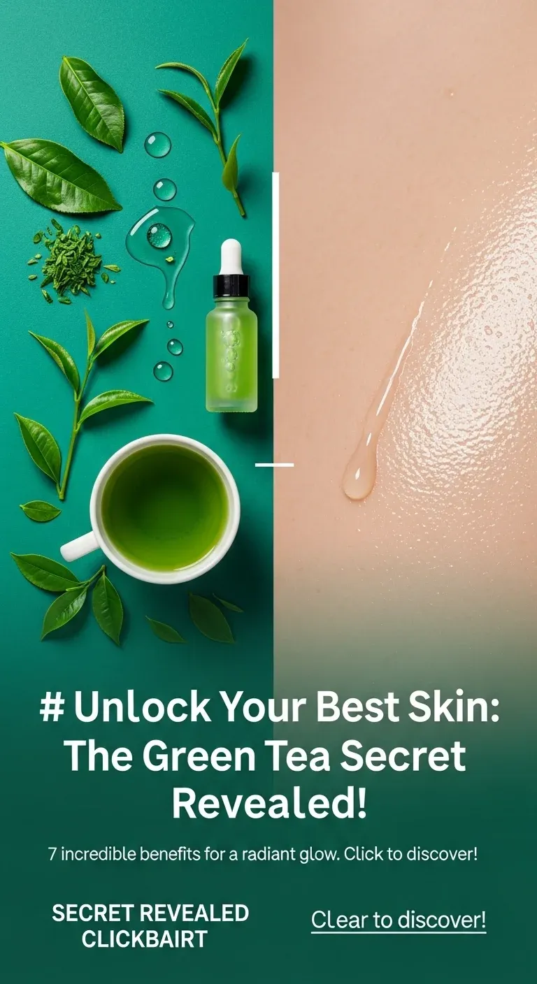 Green tea serum on skin
