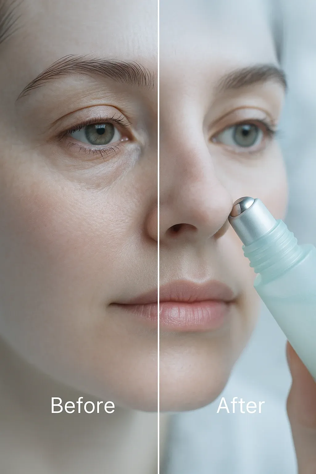 Skincare roller before after