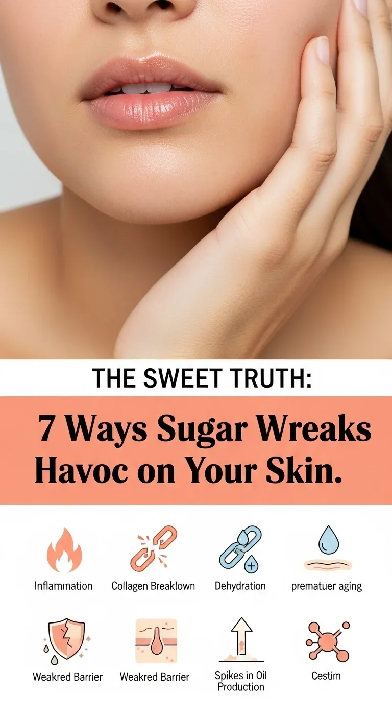 Sugar havoc on skin infographic