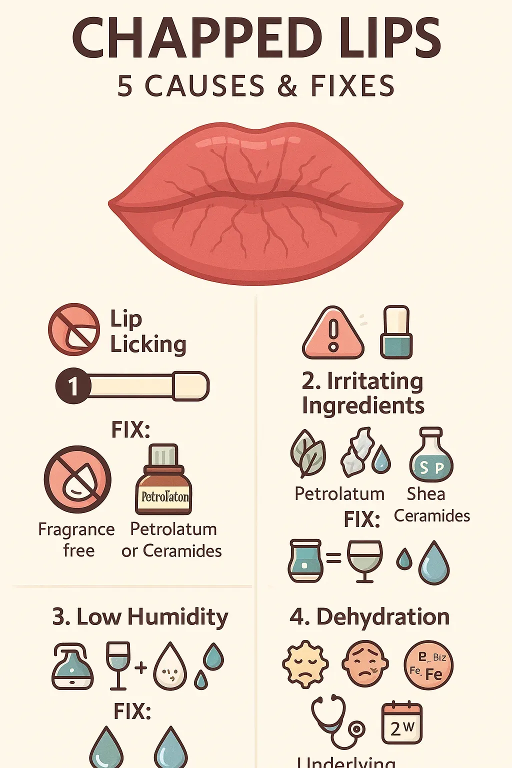 chapped lips causes fixes