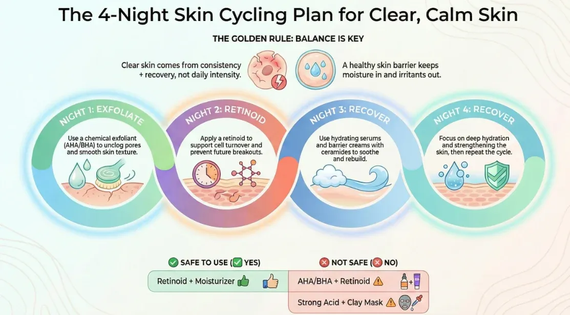 4-Night Skin Cycling Plan Overview