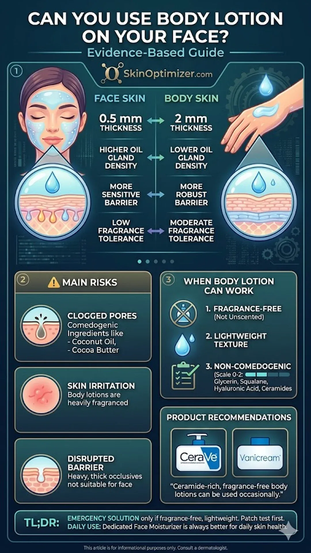 Body Lotion vs Face Moisturizer Guide