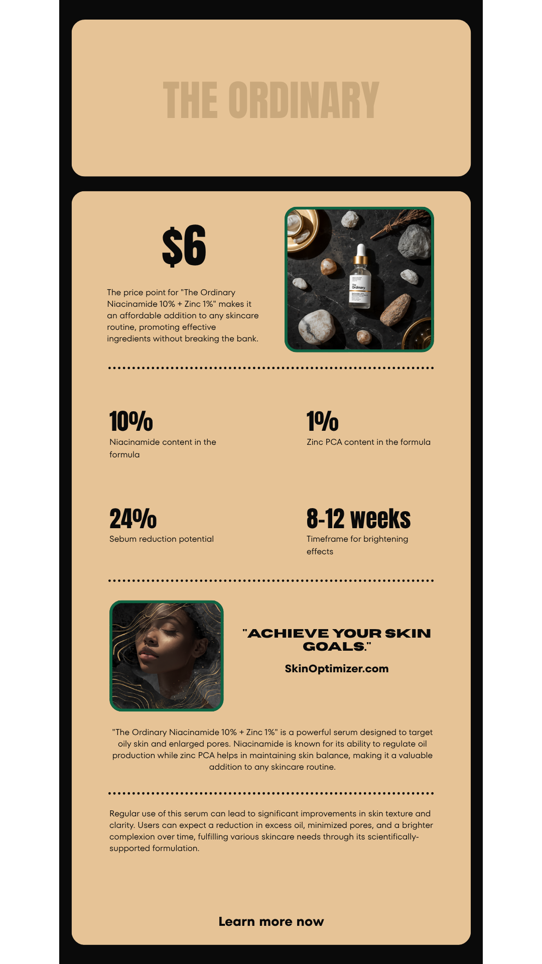 The Ordinary Niacinamide 10% + Zinc 1% Review Infographic