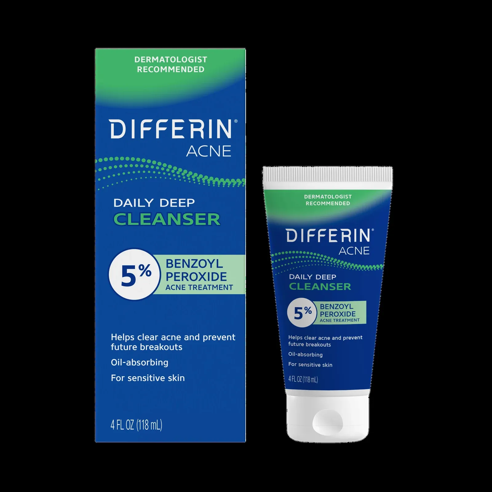 Differin Daily Deep Cleanser with 5 percent benzoyl peroxide