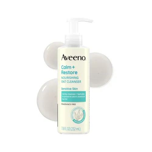 Aveeno Calm and Restore Nourishing Oat Cleanser product bottle