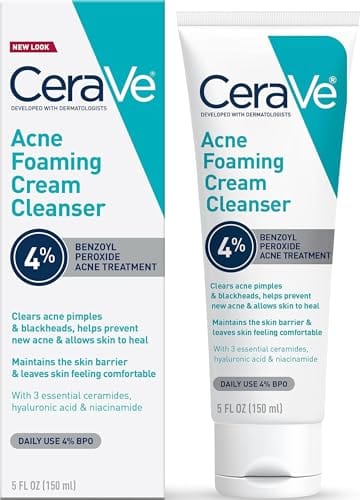 CeraVe Acne Foaming Cream Cleanser tube and box