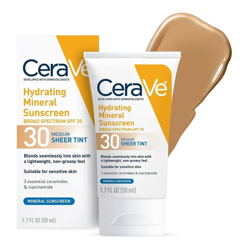 CeraVe Hydrating Mineral Sunscreen SPF 30 Sheer Tint in Medium