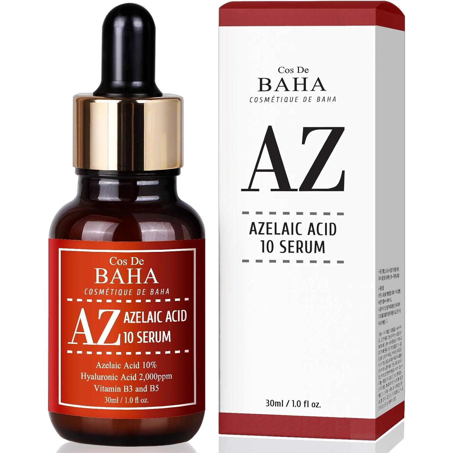 Cos De BAHA Azelaic Acid 10% serum bottle