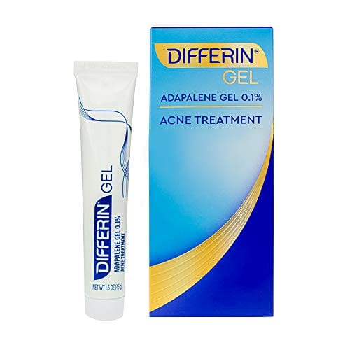 Differin Adapalene Gel 0.1% acne treatment tube and box