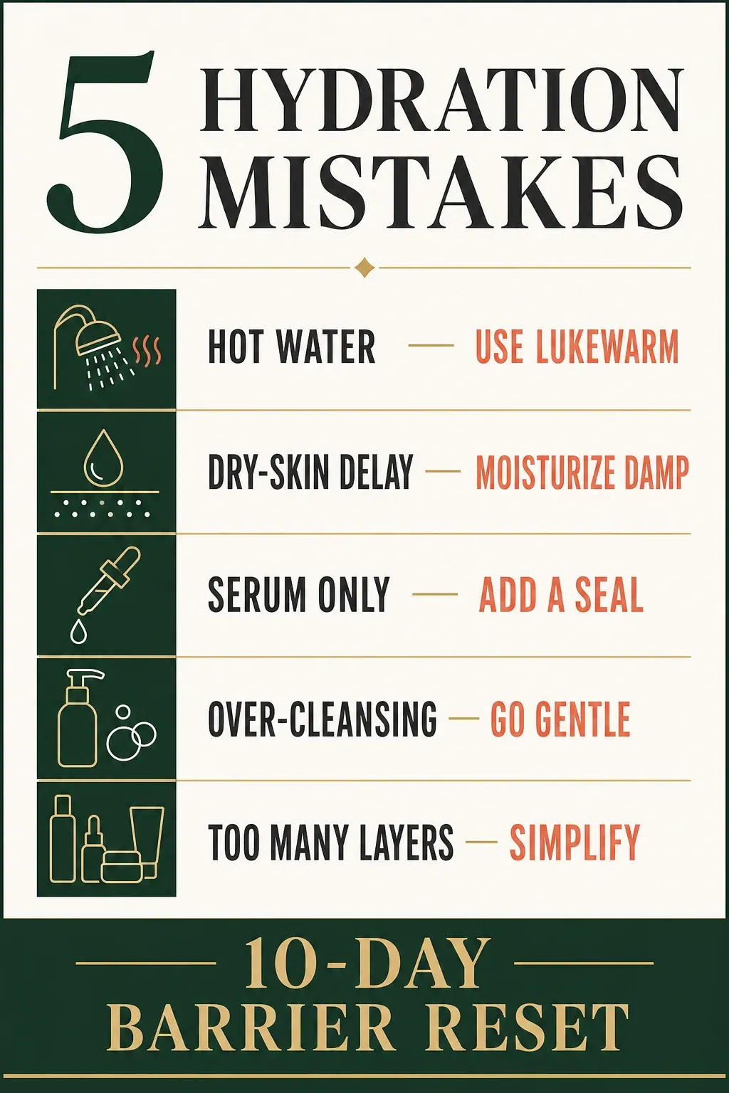Skin hydration mistakes and a ten-day barrier reset for cleansing, damp-skin moisturizer and texture