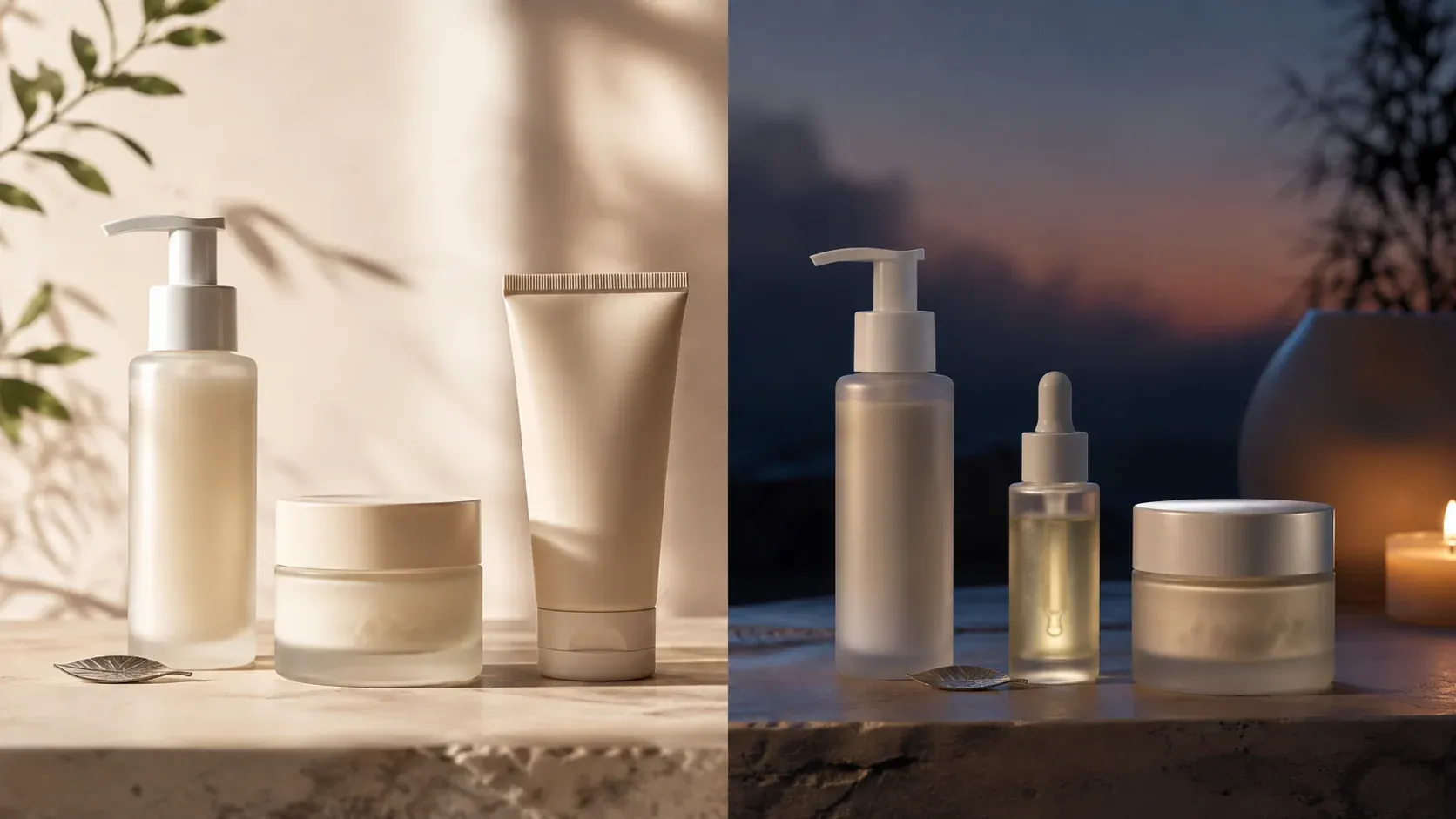 Simple vegan morning and evening skincare routines