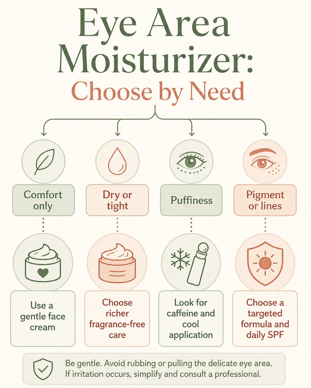 Decision guide for choosing face cream or eye cream