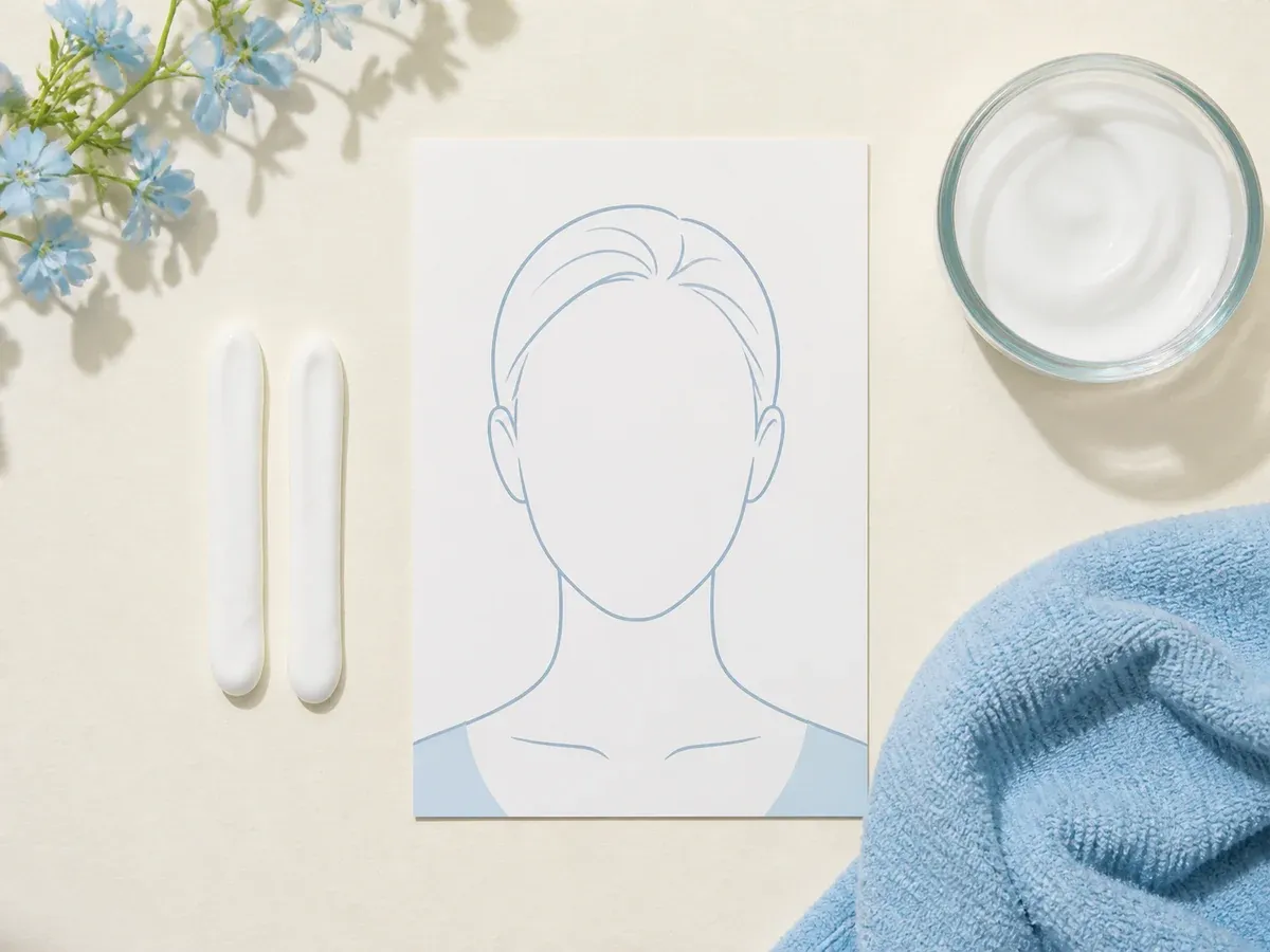 Two-finger sunscreen amount guide for face and neck