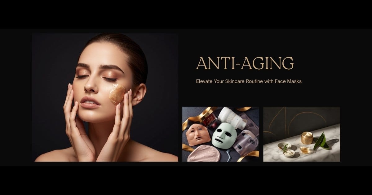 Woman applying colorful anti-aging mask for radiant skin.