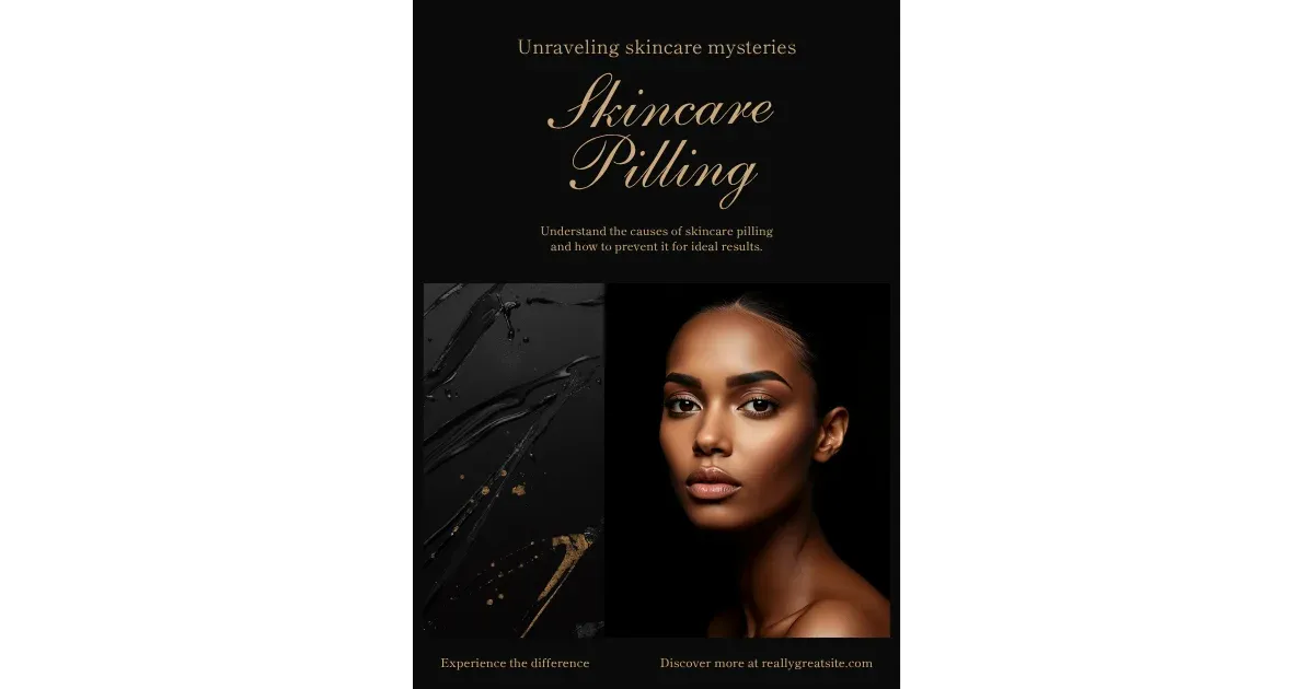 Photo of skincare products with pilling texture on skin.