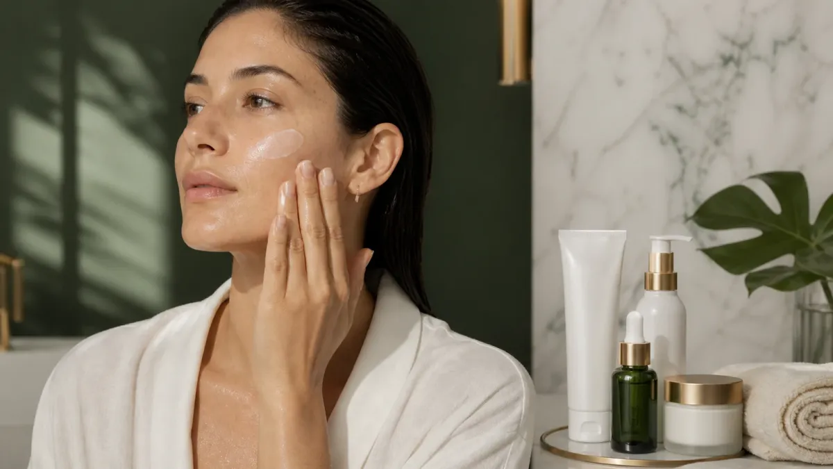 Simple moisturizer routine correcting common skin hydration mistakes after gentle cleansing