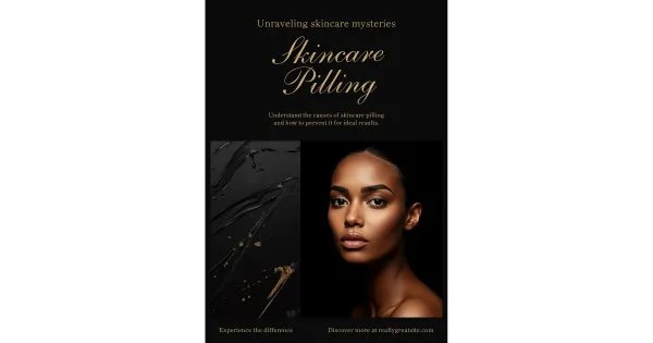 Photo of skincare products with pilling texture on skin.