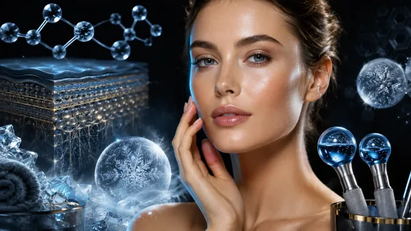 Woman, molecular cold skincare
