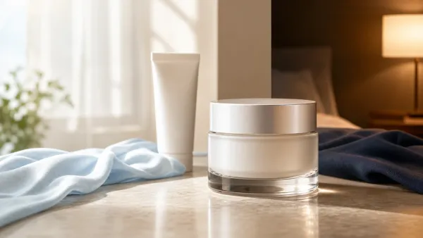 One moisturizer shown between bright daytime and warm nighttime settings